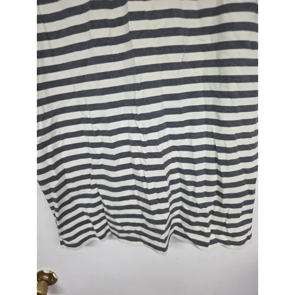 Polo Ralph Lauren Polo Shirt Mens Size XL Grey White Striped 100% Cotton